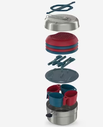 Gavetta campeggio INOX MH500 ANTIADERENTE per 4 persone 45€